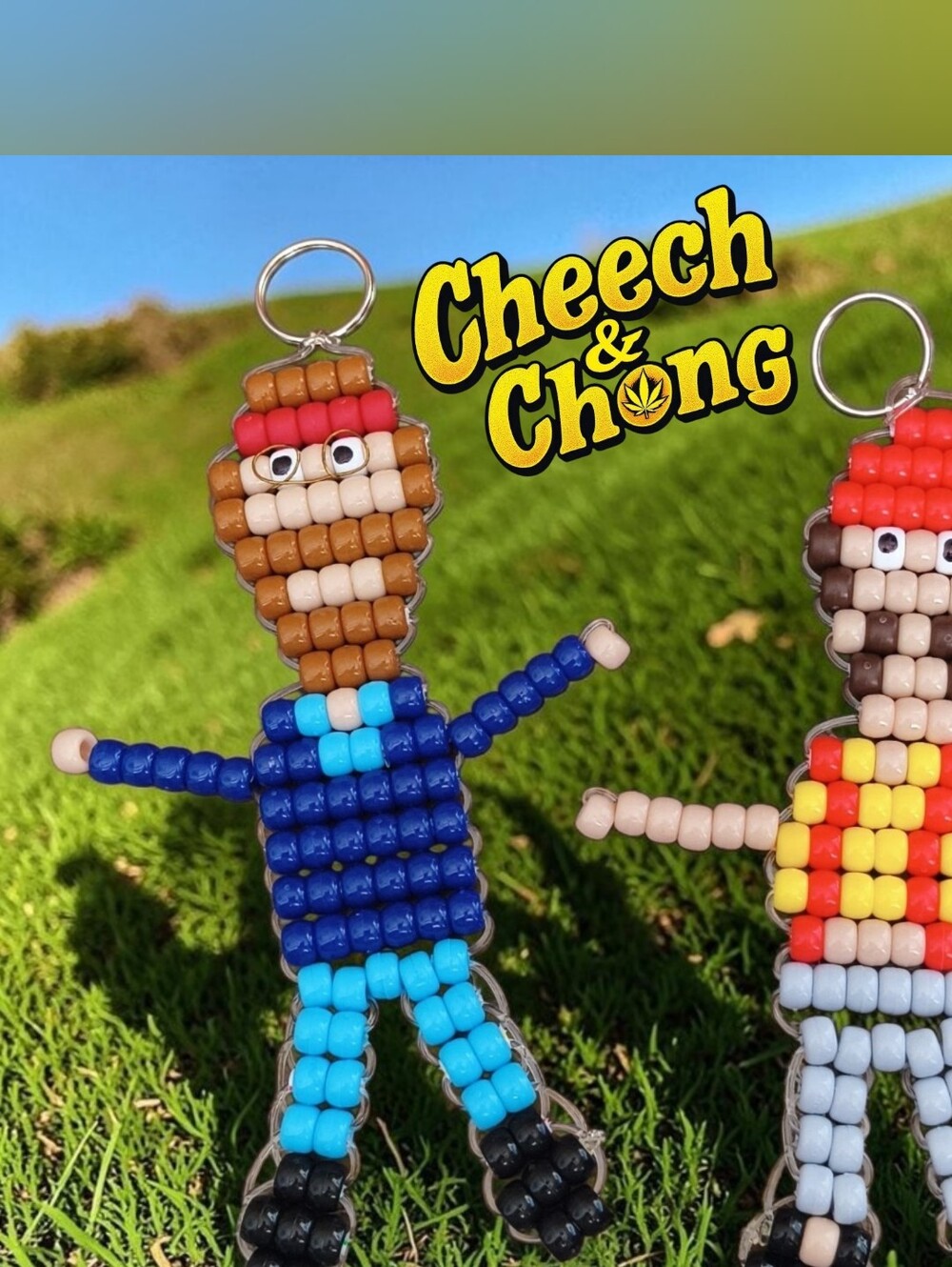 Cheech & Chong Pony Bead Keychain